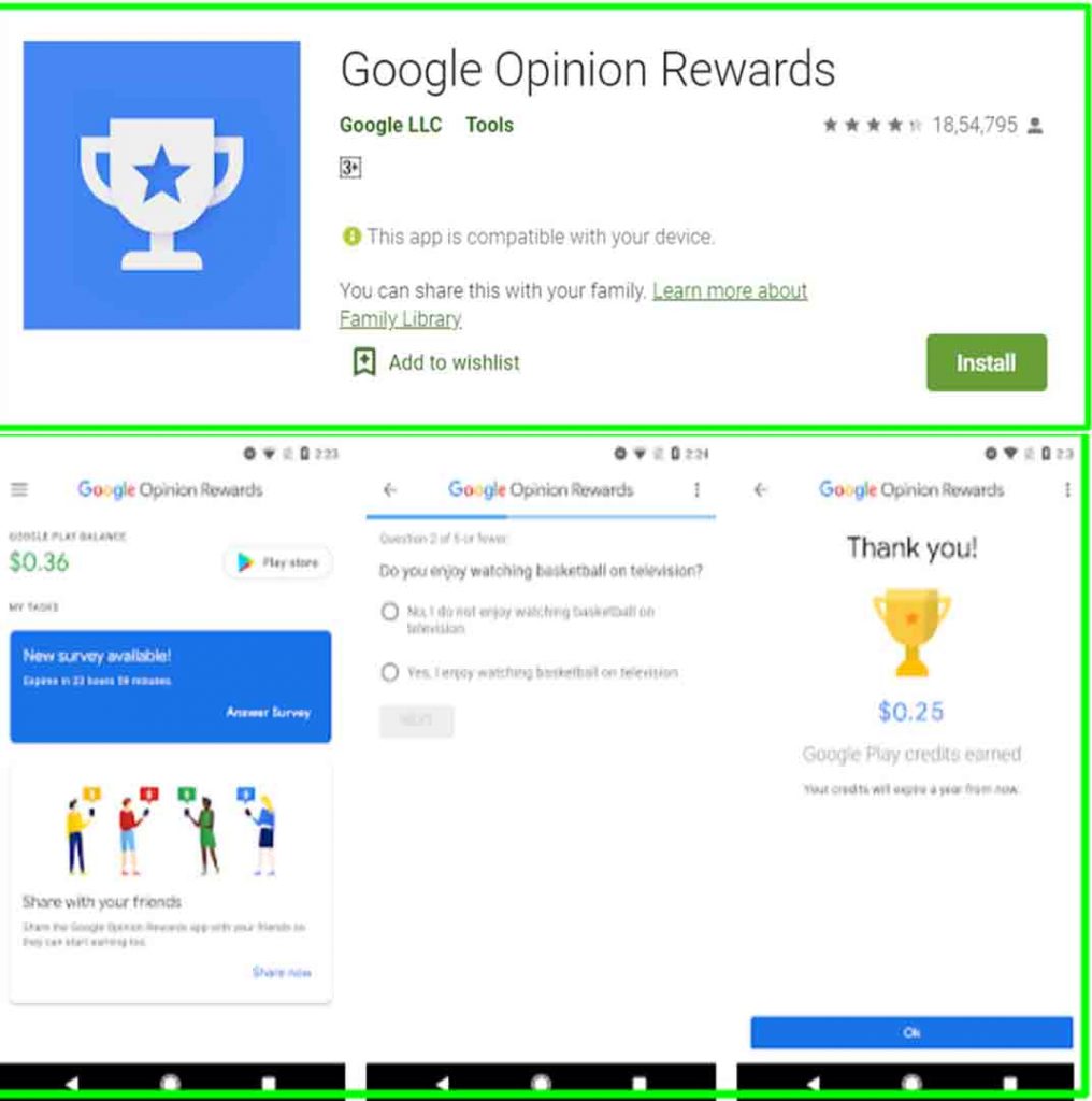 Get free Robux with Google Opinion Rewards