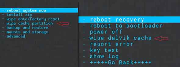 Clear Dalvik Cache + Cache Partition HP