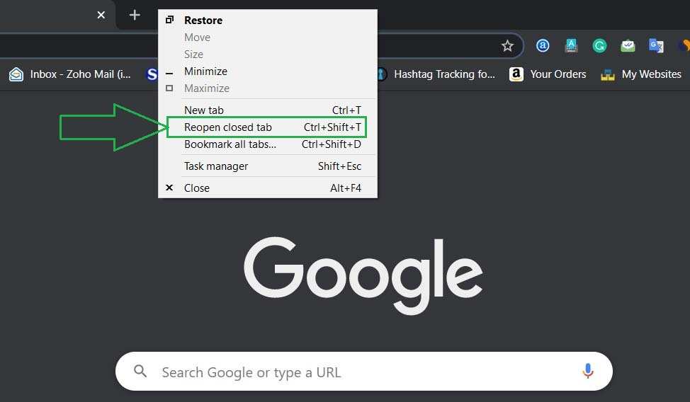 How To Reopen Closed Window Or Tabs From Any Browser » TechMaina