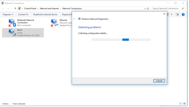 Use the Diagnose Feature in Control Panel 5