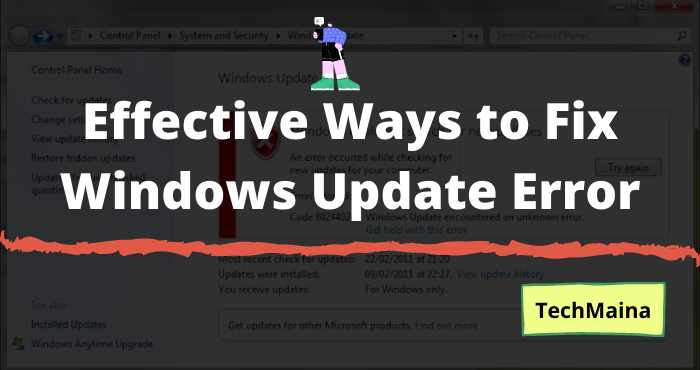 Effective Ways to Fix Windows Update Error