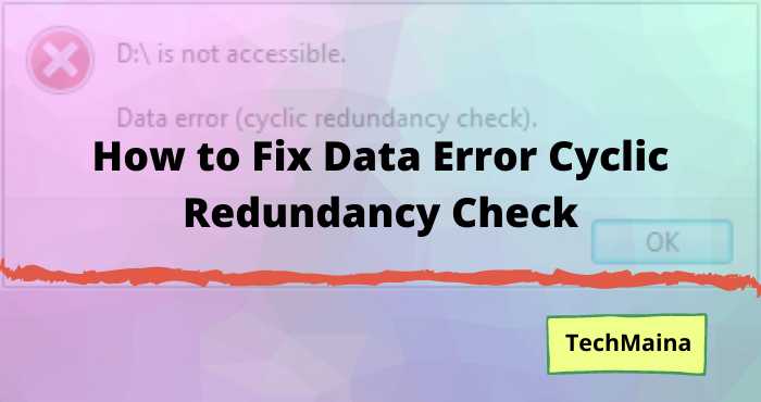 How to Fix Data Error Cyclic Redundancy Check