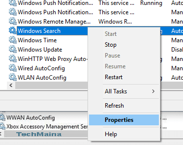 Turn off the Windows Search function