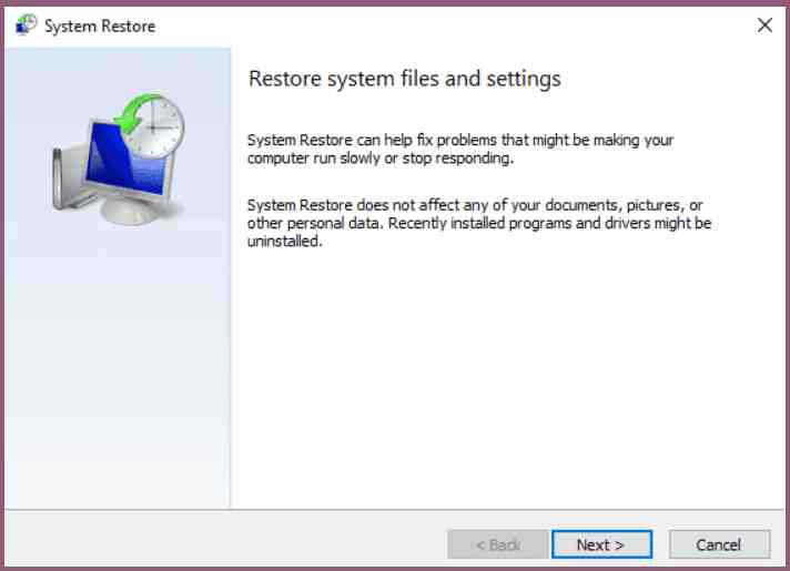 Use System Restore