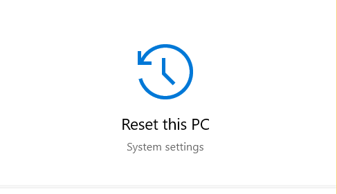 Reset Windows 10