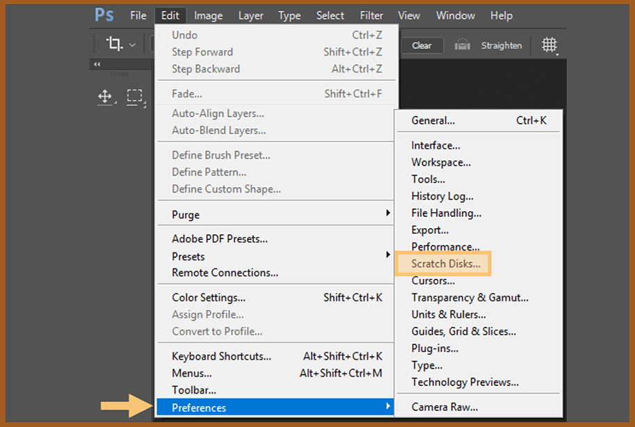 Change the Scratch Disk Location to Another Drive