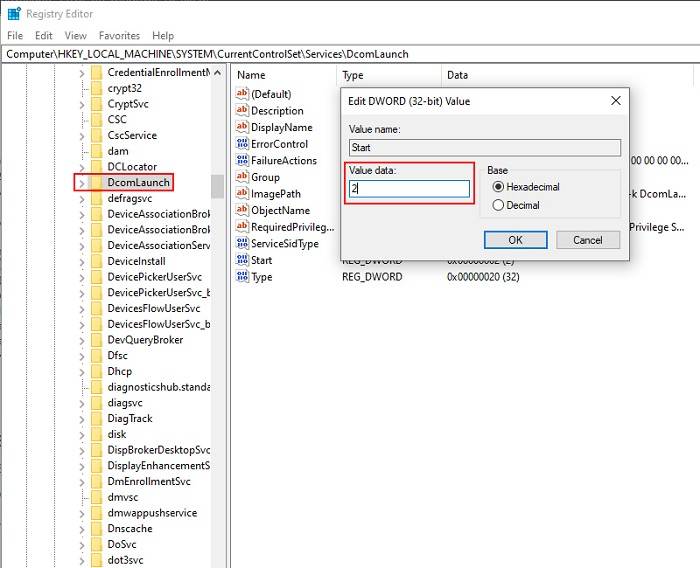 Force RPC Services To Start Using Registry Editor 2