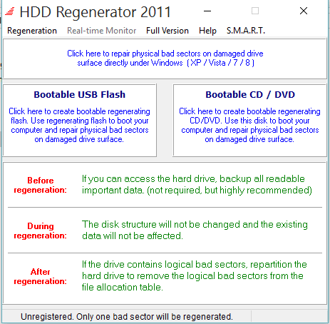 repair hard drive With HDD Regenerator