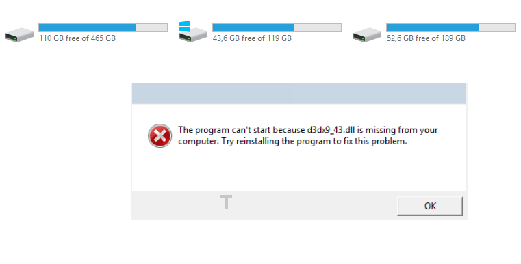 Causes of D3DX9_43.DLL is Missing