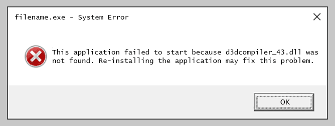 d3dcompiler_43.dll is missing windows 10