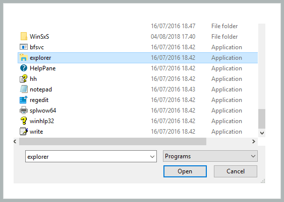 End Windows Explorer Task