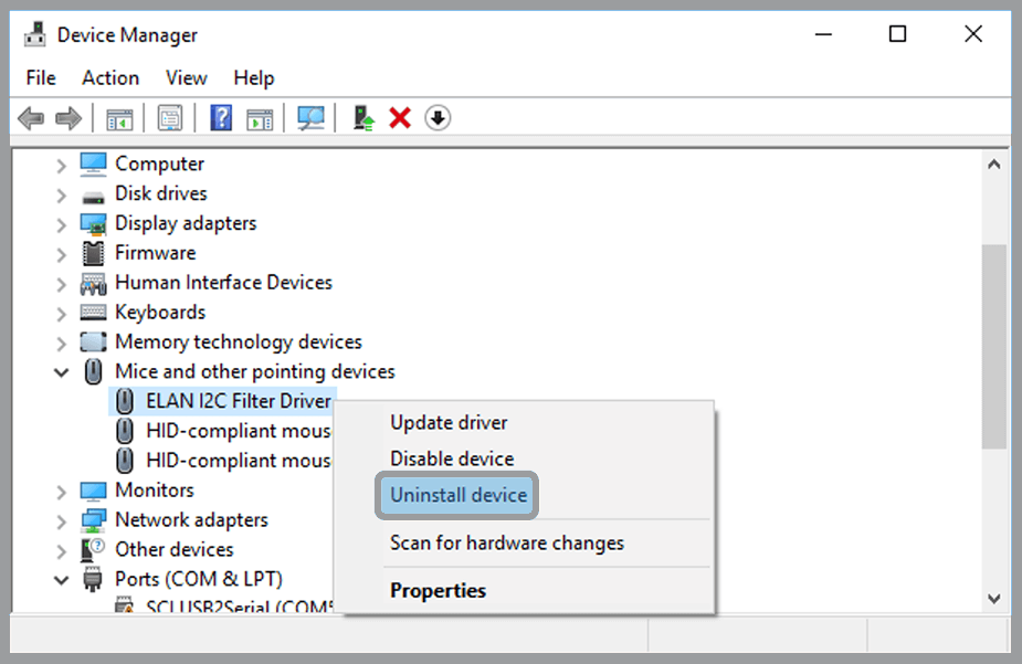 Reinstall Mouse Driver