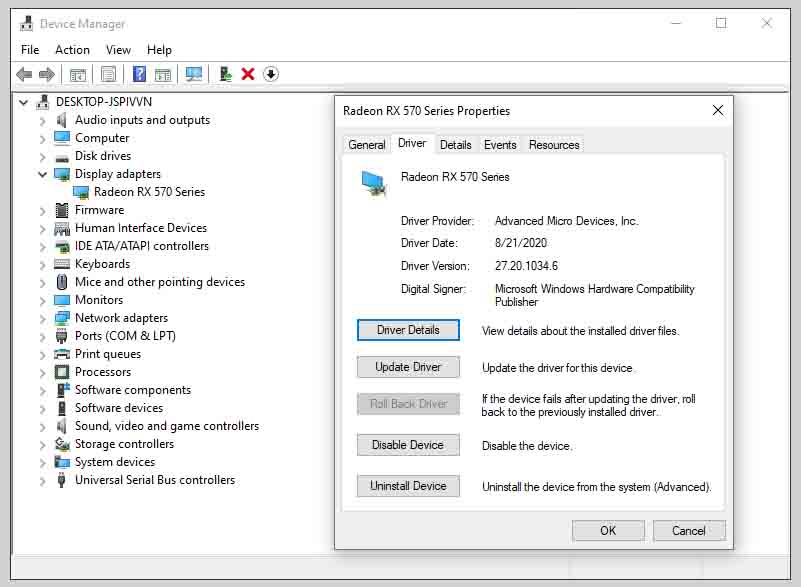 How to Roll Back Driver Using Device Manager