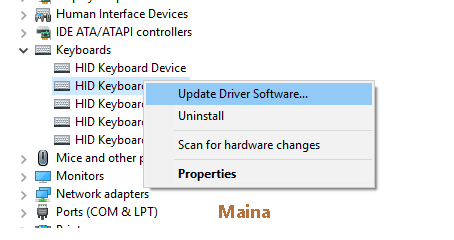 reinstalling keyboard driver windows 10