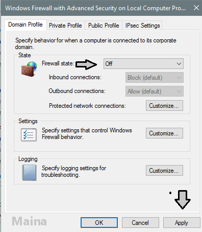 Second Way to Disable Windows Firewall