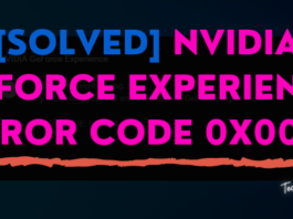 [Solved] Nvidia Geforce Experience Error Code 0x0001