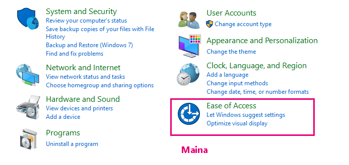 Turn Off The Ease Of Access Feature