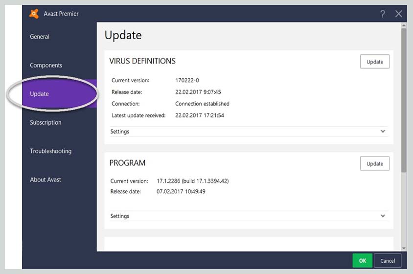 Update Antivirus to Latest Version