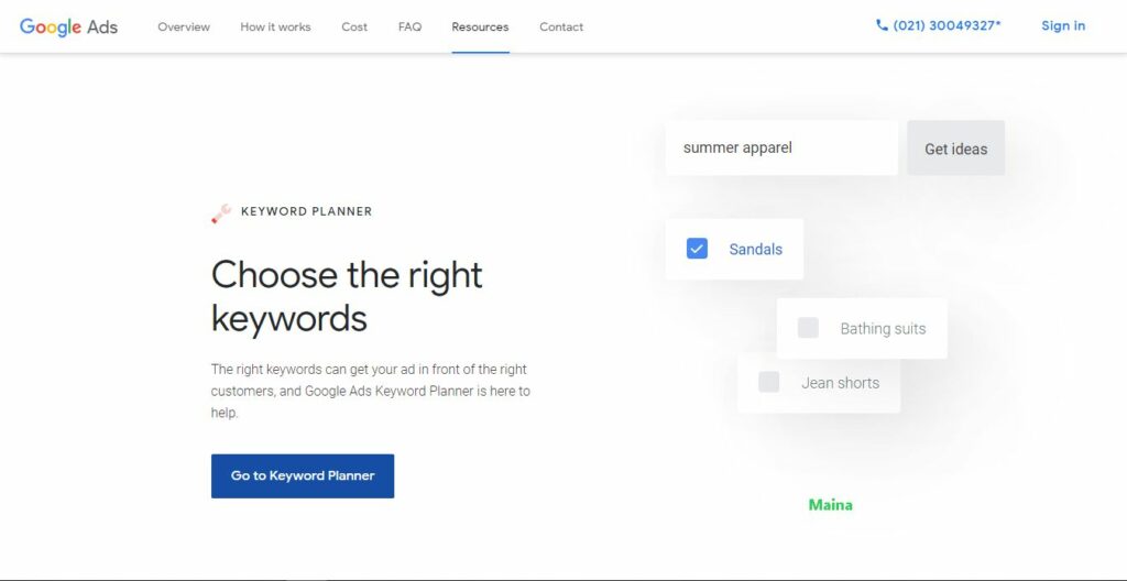 Google Keyword Planner