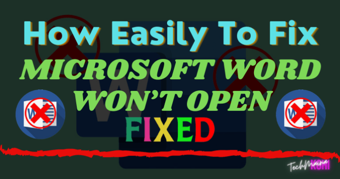 microsoft word does open on windows 10