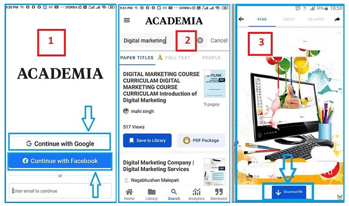 How to Download Academia Files On Android