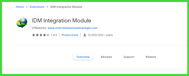 Idm integration module. IDM integration Module Chrome web Store.