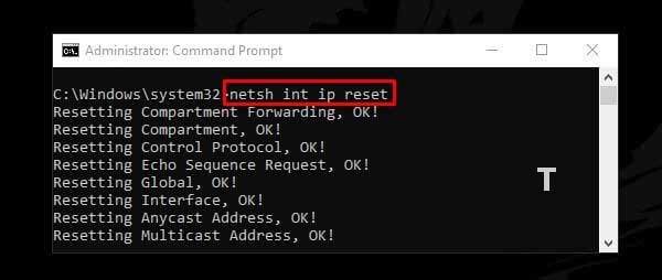 Reset TCP IP To Default