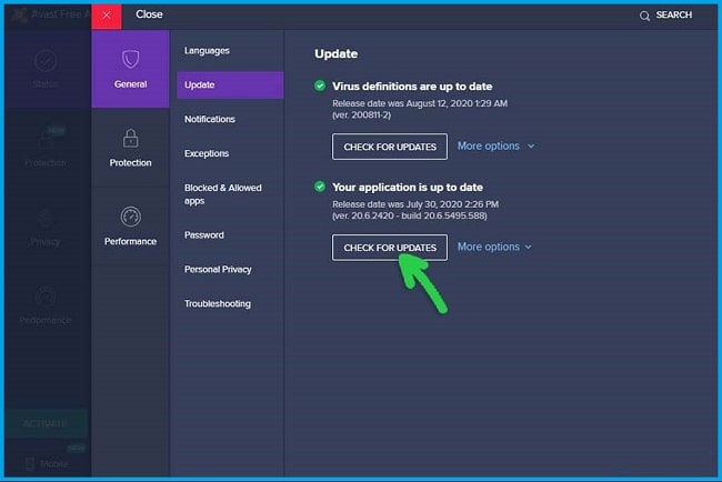 Update Avast Program