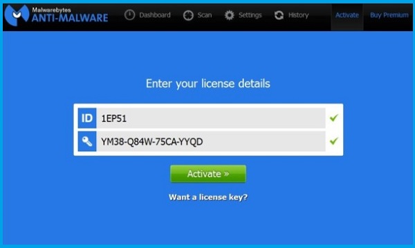 malwarebytes activate license key