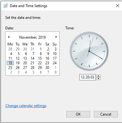 Check Date and Time Settings