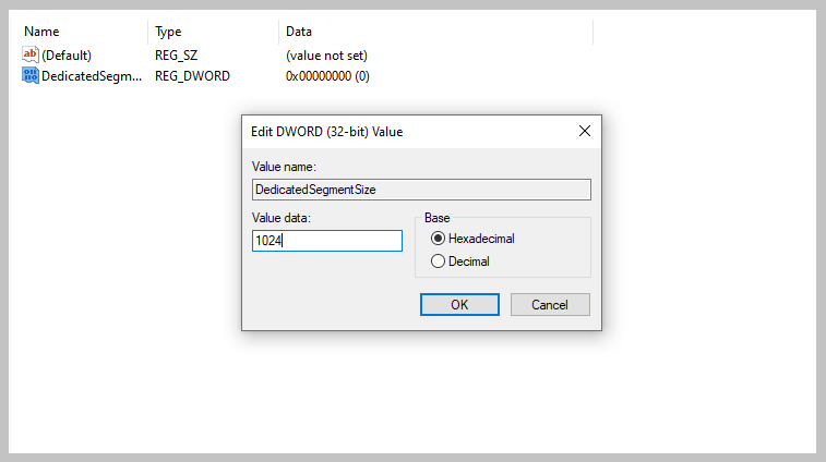 Setting Windows VRAM Using Registry