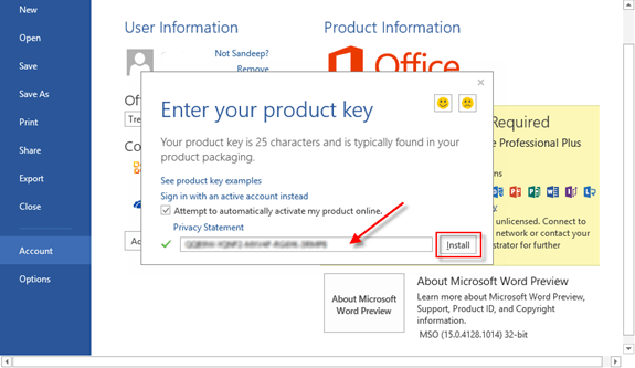 microsoft office professional plus 2013 activation keys