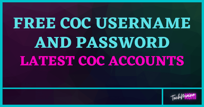Free COC Username And Password