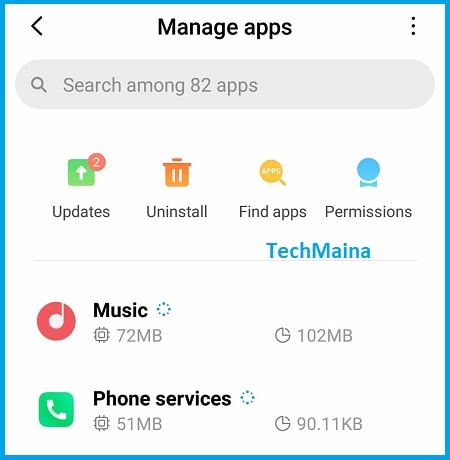 Clear Phone App Cache