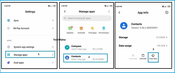 Clear Your Contacts App Data and Cache