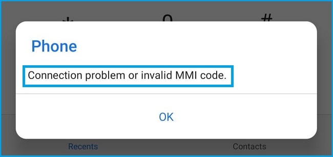 Connection Problem Or Invalid MMI Code Error
