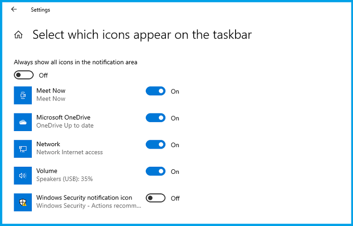 Disable Notifications on Taskbar