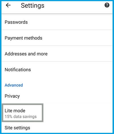 Enable Chrome Lite Mode