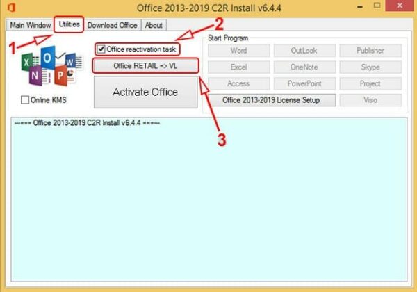 kms check office 2016 activations