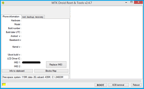 Restore IMEI with MTKDroidtools