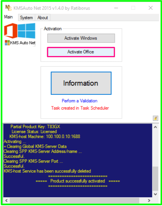 kms auto activation for office 2016