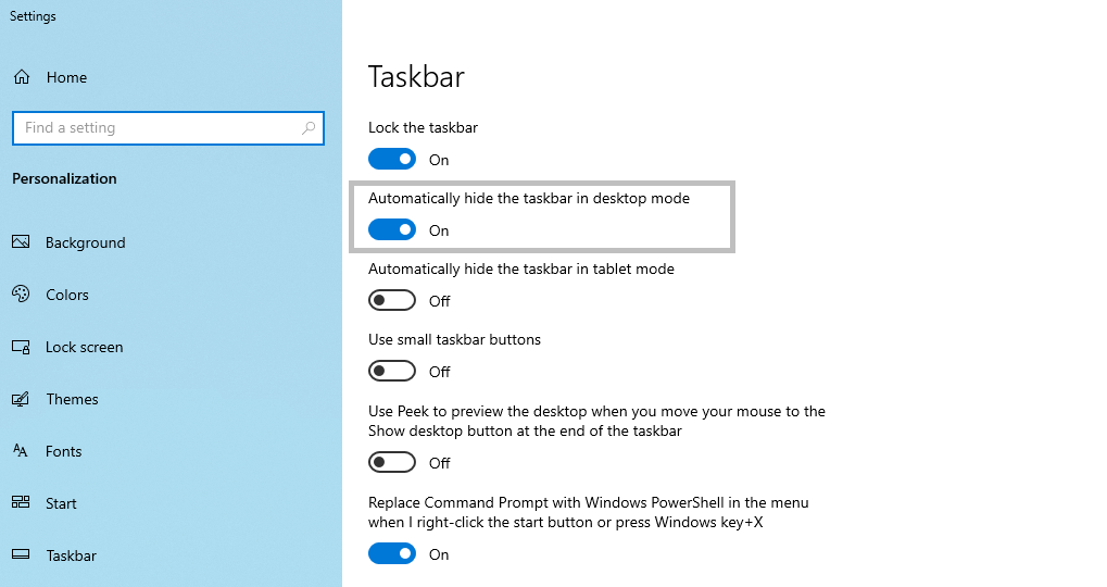 How to Hide Taskbar in Windows 10