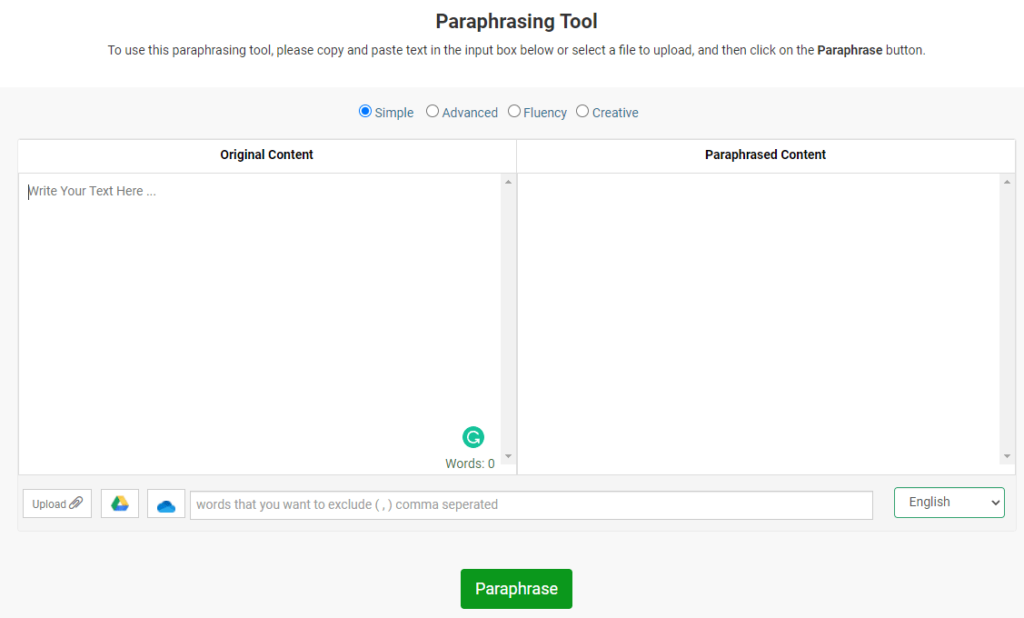 prepostseo.com paraphrasing tool