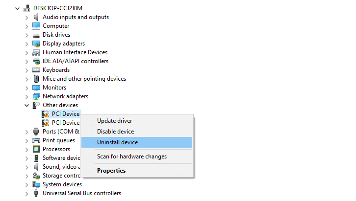 Reinstall Drivers from Device Manager