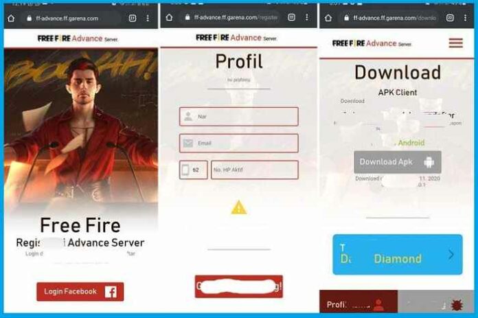 free fire advance server registration link