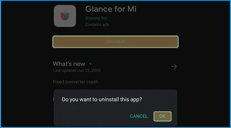 Removing Glance App