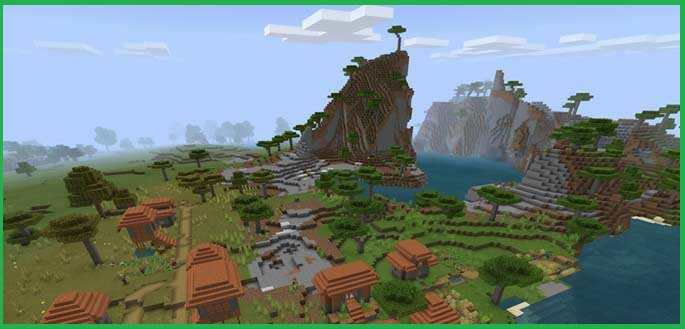 Villages, Mountains, and Terrains in Savannah Biome