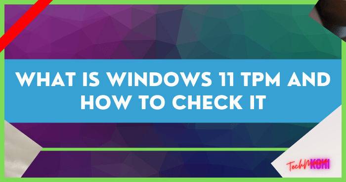 What is Windows 11 TPM and How to Check It