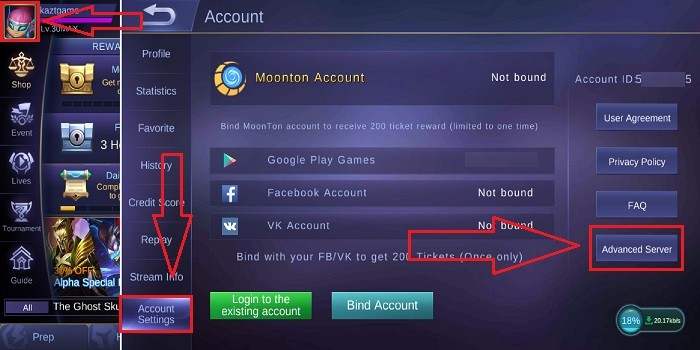 How to Hide Mobile Legends History with an Advanced Server Account