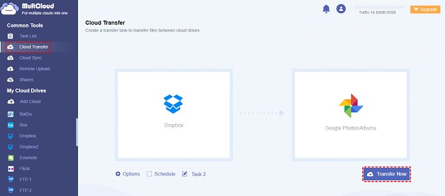 Transfer Dropbox Photos to Google Photos by Cloud Transfer 1